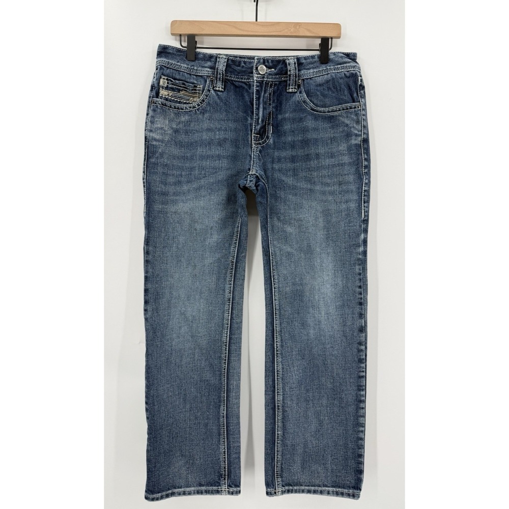 Rock & Roll Cowboy Jeans Mens 31x33 Blue Pistol Stackable Boot‎ Denim Western